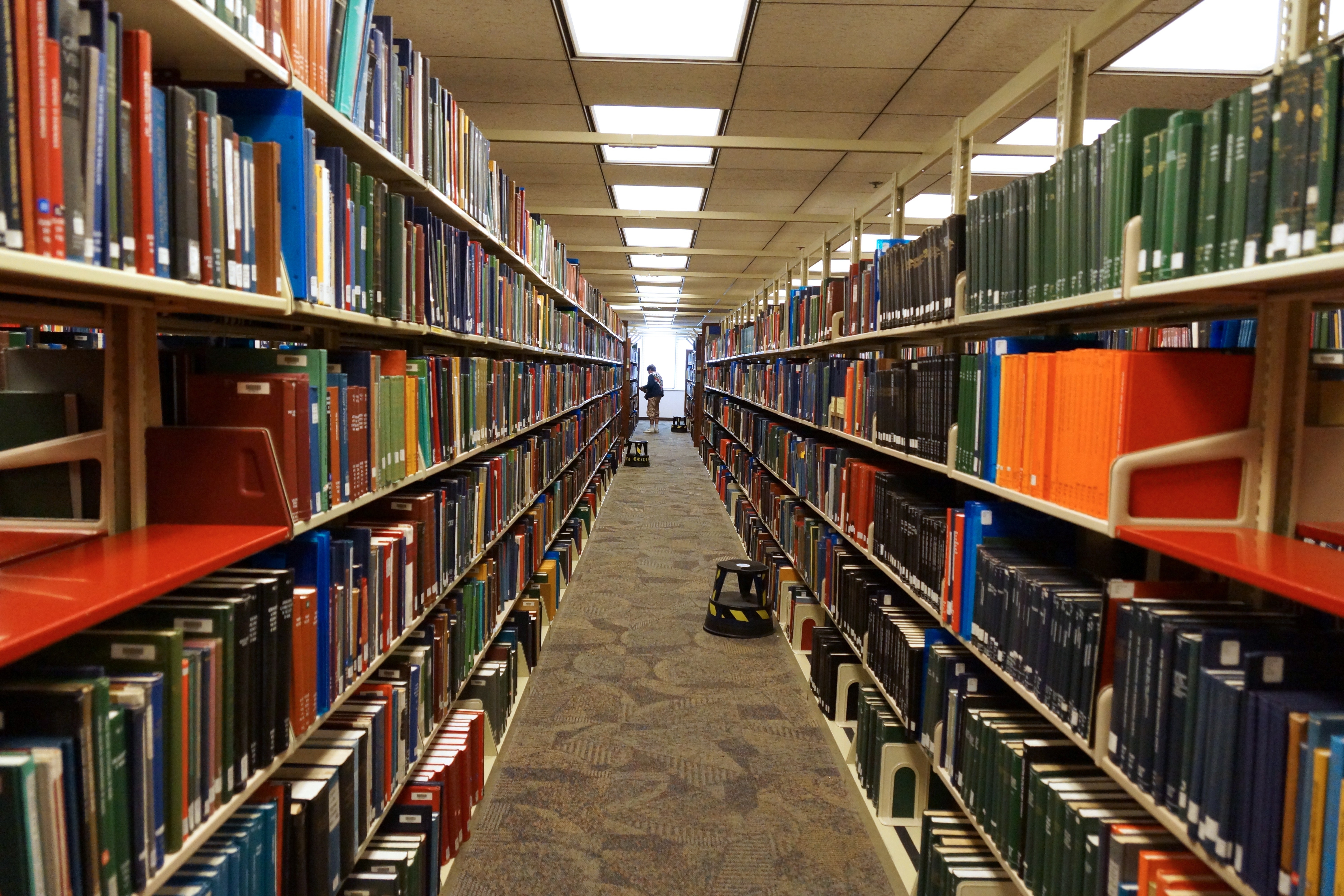 Library bookshelves