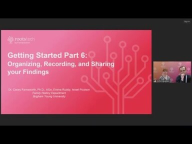 Thumbnail for Getting Started Part 6: Organizing, recording, and sharing your findings Webinar