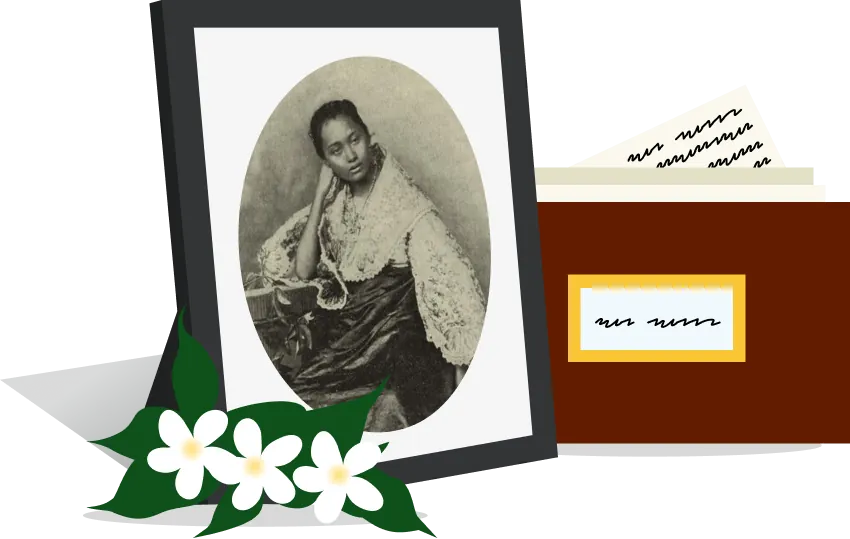 Memorial with an ancestor's photo in a frame